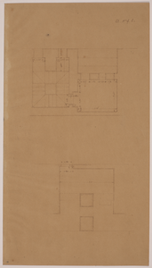 217151 Plattegrond van de omhooggaande torentrap boven de kapelvloer van de Domtoren te Utrecht, met de toegang tot de ...